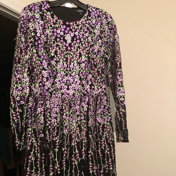 NWT Badgley Mischka Floral-Embroidered Dress - Picture 2 of 8